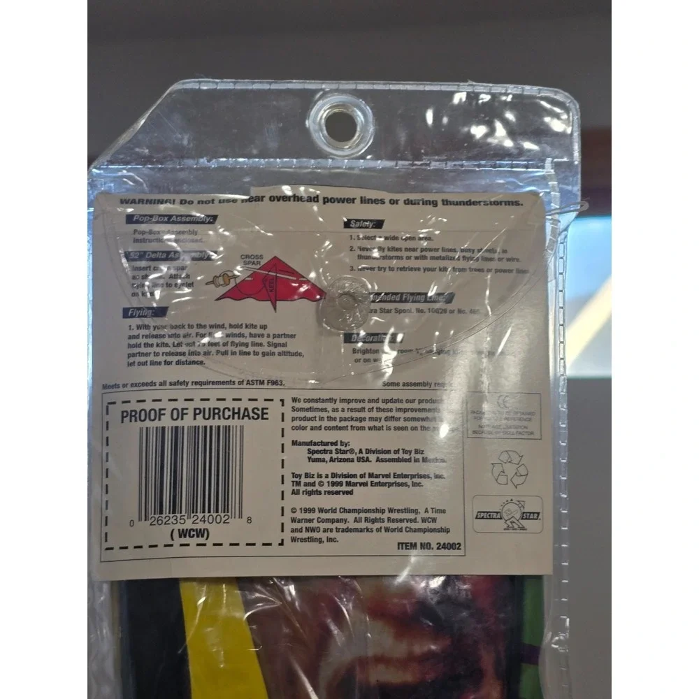 Vtg 90s WCW Marvel Spectra Star Pop Box  Kite 29
